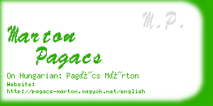 marton pagacs business card